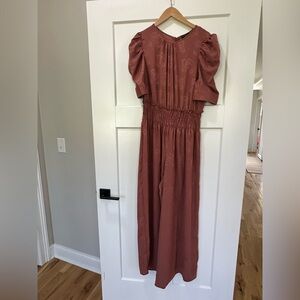 Current Air Rust-Tone Floral Jumpsuit